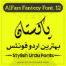 AlFars Fantezy Calligraphy Urdu fonts